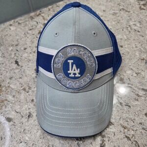 Los Angeles Dodgers 47 Twins Trucker Hat Baseball Cap MLB OSFA Blue Grey vintage